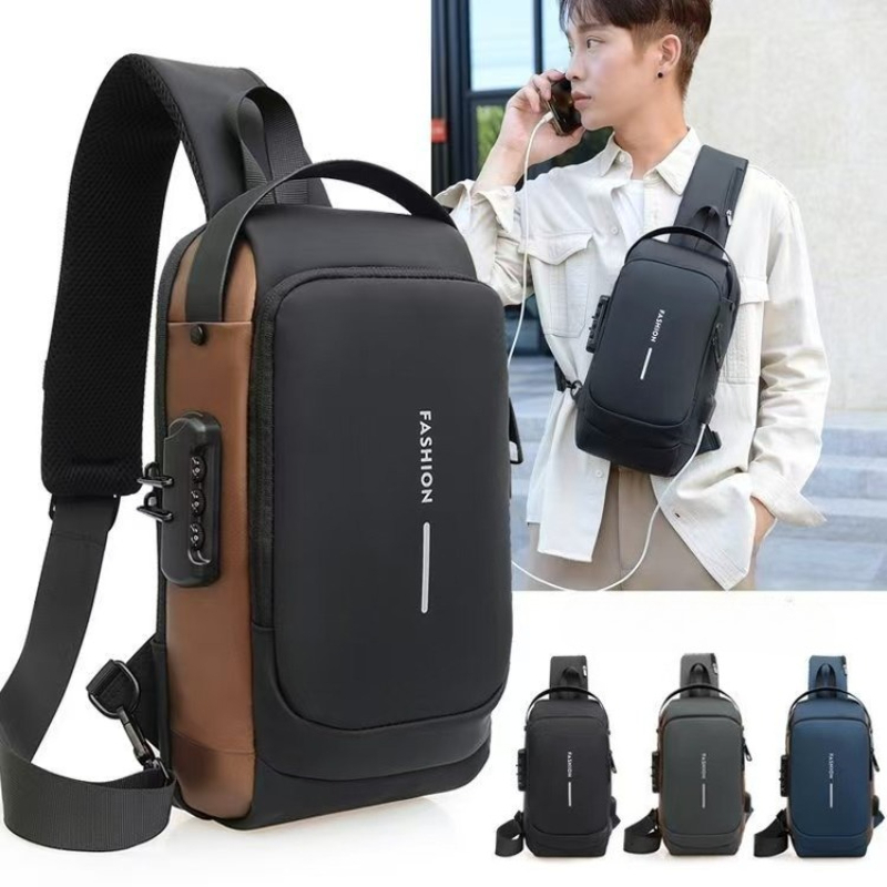 Sling Backpack Shoulder - Sac de Poitrine Classique Noir Multifonction